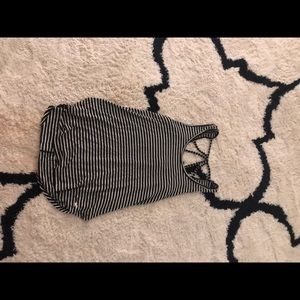 black and white flowy tank top